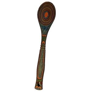 BLUE Island Bamboo Rainbow Pakka Wood Spoon Food Safe 12" Long